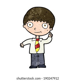niño de la escuela de caricaturas con idea