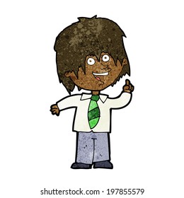 niño de la escuela de caricaturas con idea