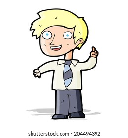 cartoon school boy with idea