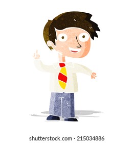 cartoon school boy with idea