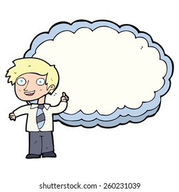 niño de la escuela de caricaturas con idea