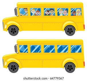 Cartoon school bus in 2 versions.