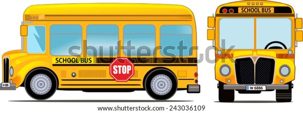 Cartoon School Bus Stock Vector Royalty Free 243036109