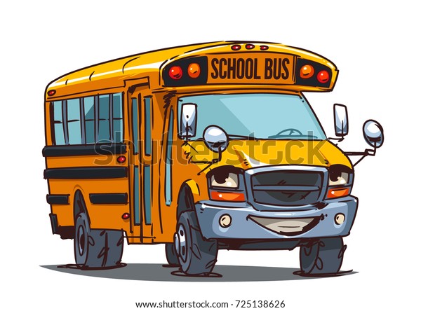 Cartoon School Bus\
Character isolated on\
white