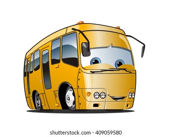 Cartoon School Bus isolated on white background. Available EPS-10 vector format separated by groups and layers for easy edit