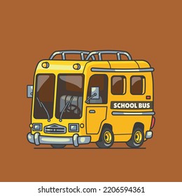 Cartoon school bus vector illustration
