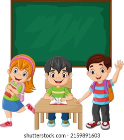 Cartoon School Children Classroom Stock Vector (Royalty Free ...