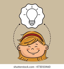 cartoon school girl icon. vector illustration design