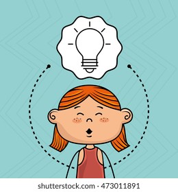cartoon school girl icon. vector illustration design