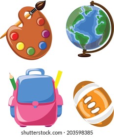 Cartoon school icons 