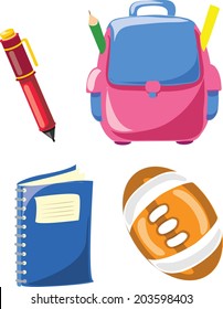 Cartoon school icons 