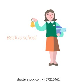Cartoon school teacher standing