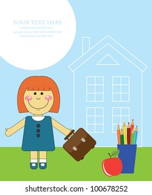 cartoon school. vector illustration