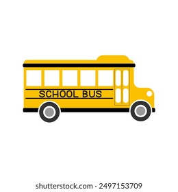 Cartoon school yellow bus clip art for design.