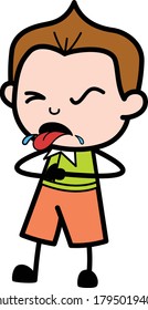 Cartoon Schoolboy Choking Vektorgrafik Design Illustration