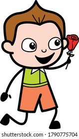 Cartoon Schoolboy Proposing Vector Illustration Design Illustration