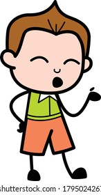Cartoon Schoolboy Speaking Vector Character Design Illustration