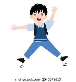 cartoon school.boys wearing school uniforms with many poses