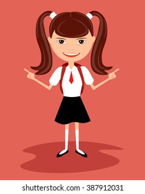 cartoon schoolgirl