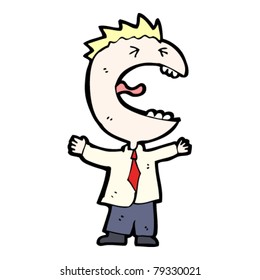 cartoon schoolkid yelling