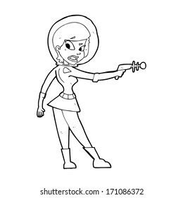 Cartoon Sci Fi Girl Stock Vector (Royalty Free) 171086372 | Shutterstock