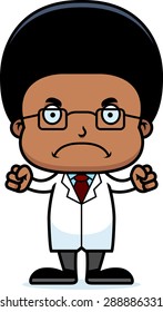 A cartoon scientist boy looking angry.