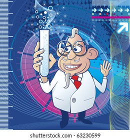 Cartoon scientist character