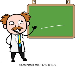 Cartoon Scientist Classroom Board Character Design Stock Vector ...