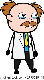 Científico de dibujos animados Crying Vector Characster Design Ilustración