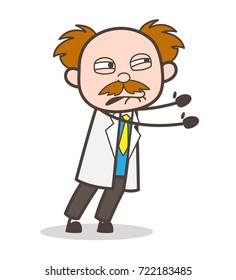 Cartoon Scientist Helpless Expression Vector