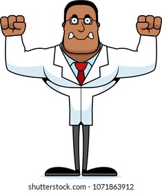 A cartoon scientist looking angry.