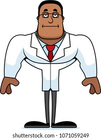 A cartoon scientist looking bored.