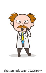 Cartoon Scientist Lovely Face Expression