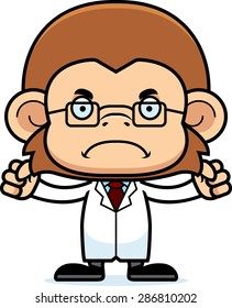 A cartoon scientist monkey looking angry.