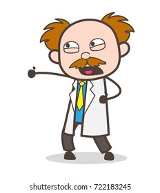 Cartoon Scientist Practicing Judo Karate Vector Concept