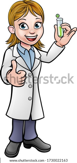 Cartoon Scientist Professor Wearing Lab White Stock Vector (Royalty ...