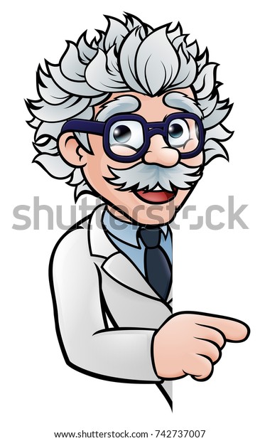 Cartoon Scientist Professor Wearing Lab White Stock Vector Royalty Free 742737007