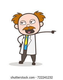 Cartoon Scientist Shouting Vector Illustration