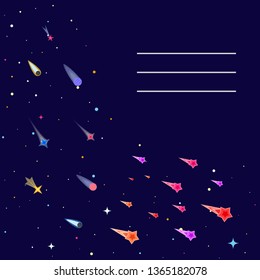 Cartoon sci-fi space background. Vector Illustration.