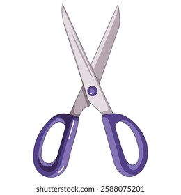 Cartoon Scissor Icon Vector Illustration on White Background