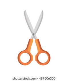 cartoon scissors school tool graphic isolated