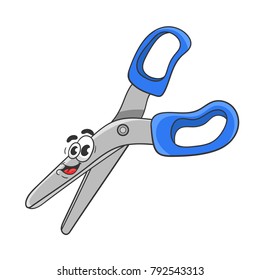 cartoon scissors, vector illustration
