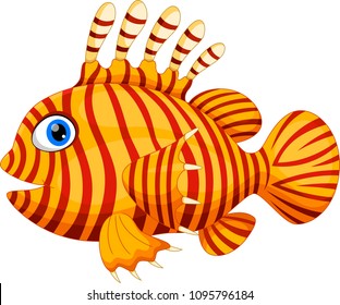 Cartoon scorpion fish isolated on white background