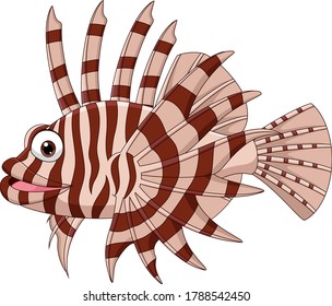 Cartoon scorpion fish isolated on white background
