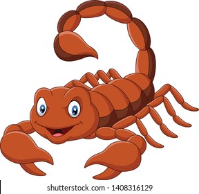 Cartoon scorpion on white background