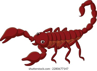 Cartoon scorpion on white background svg
