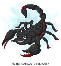 Cartoon scorpion on white background