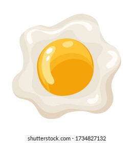 Cartoon scrambled egg isolated on white background