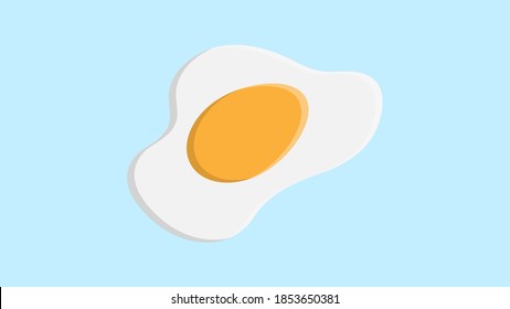 Cartoon scrambled egg isolated on white background. Healthy organic diet food. Best breakfast.