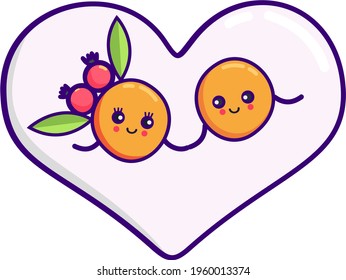 Cartoon scrambled eggs holding hands